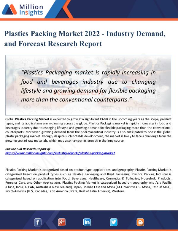 Plastics Packing Market 2022 - Industry Demand
