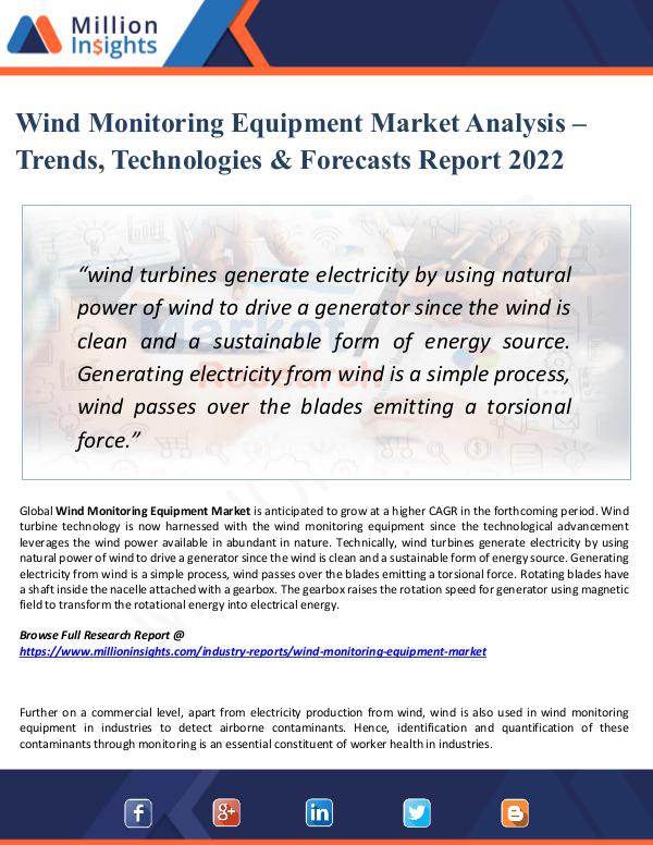 Market New Research Wind Monitoring Equipment Market Analysis - Trends