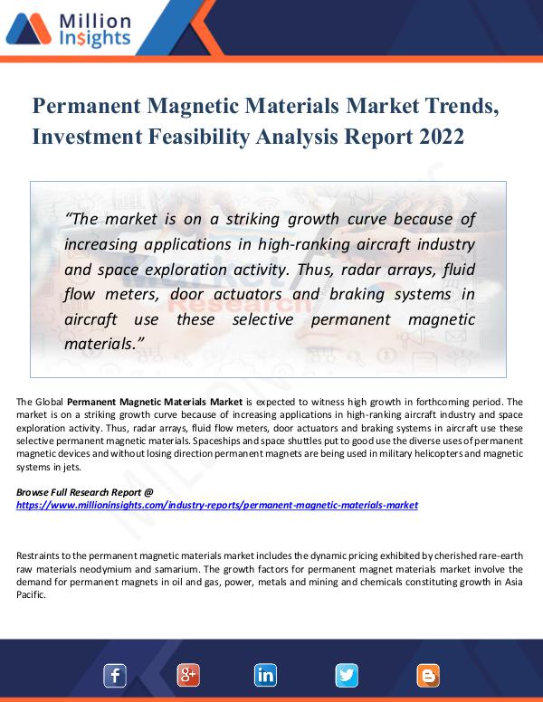 Market New Research Permanent Magnetic Materials Market Trends, 2022