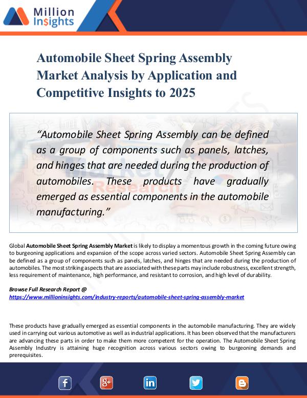 Automobile Sheet Spring Assembly Market Analysis
