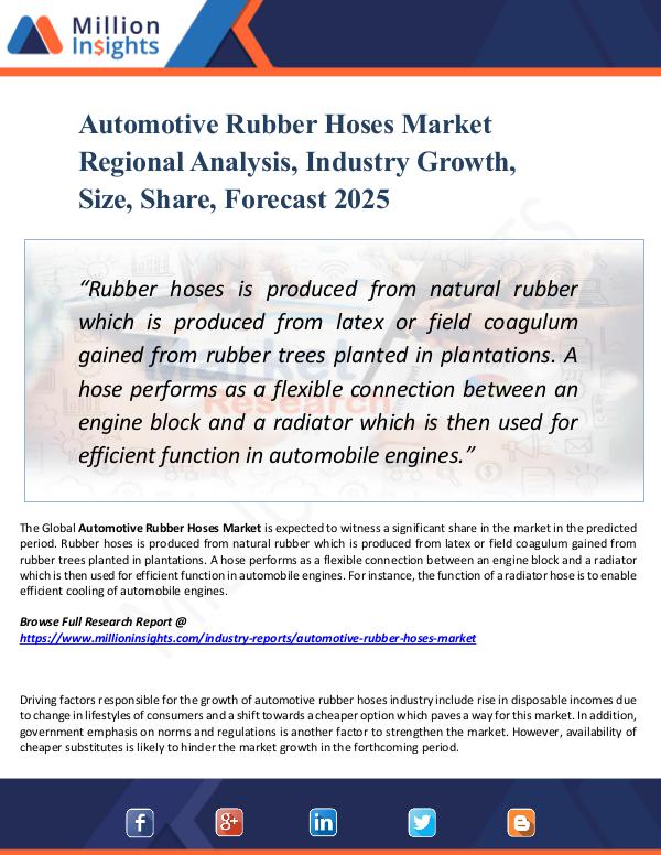 Automotive Rubber Hoses Market Regional Analysis,