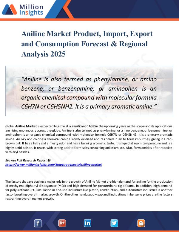 Aniline Market Product, Import, Export 2025