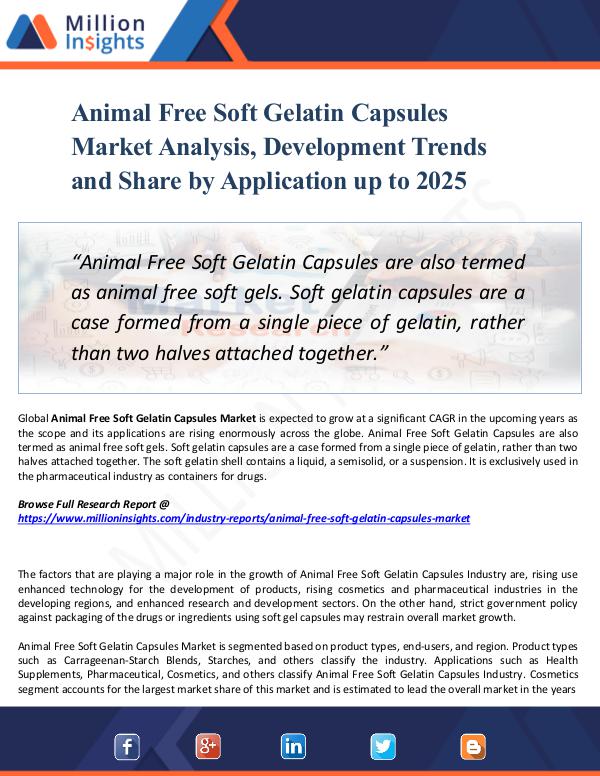 Market New Research Animal Free Soft Gelatin Capsules Market Analysis