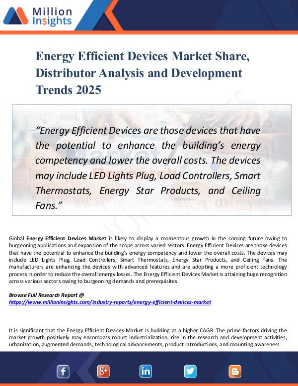 Energy Efficient Devices Market Share, Distributor