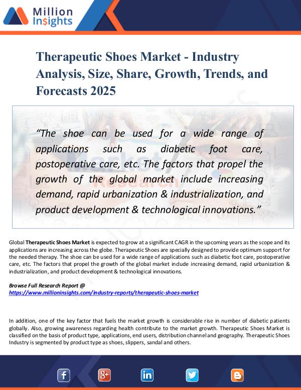Therapeutic Shoes Market - Industry Analysis, Size
