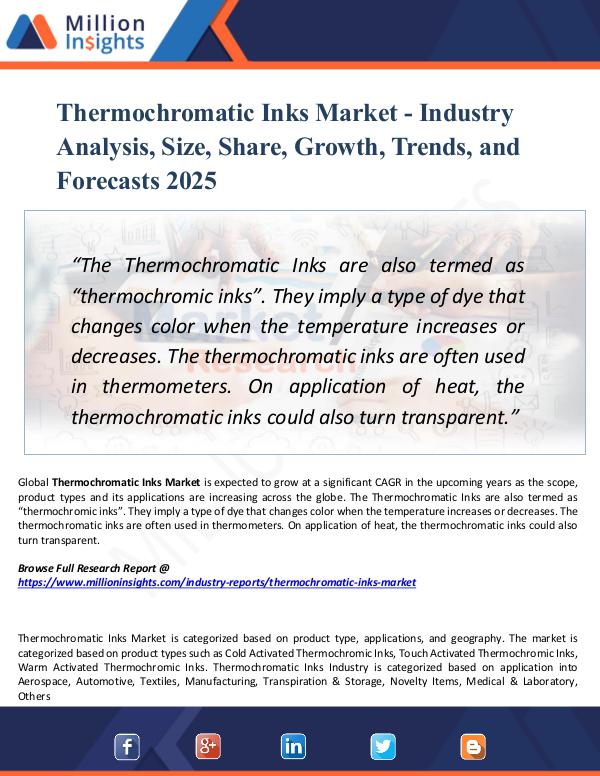Thermochromatic Inks Market - Industry Analysis