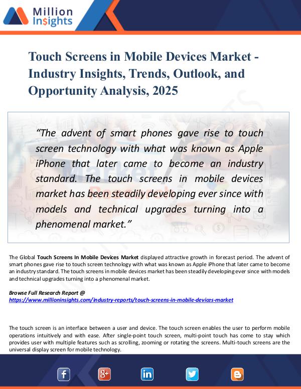 Market Research Analysis Touch Screens in Mobile Devices Market 2025