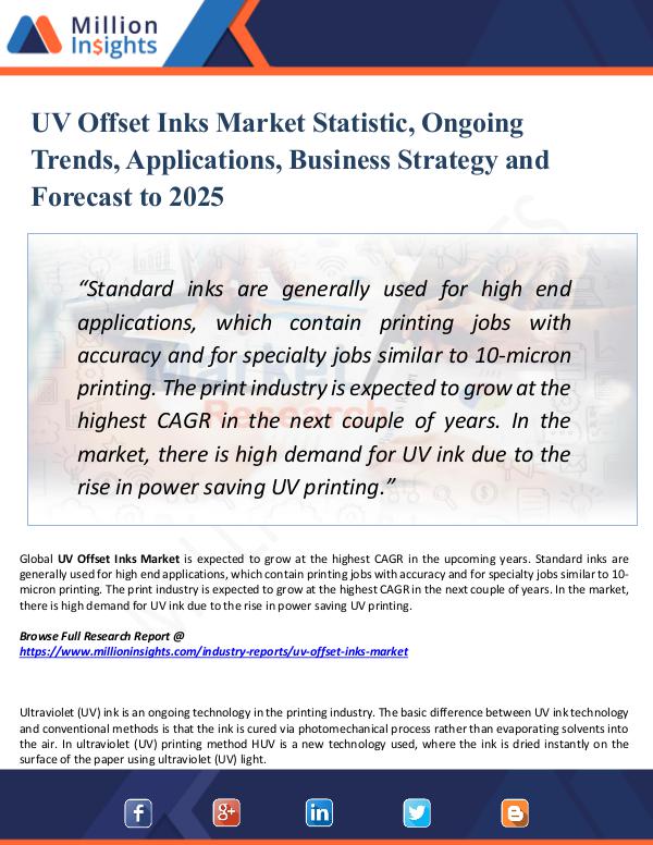 UV Offset Inks Market Statistic, Ongoing Trends,