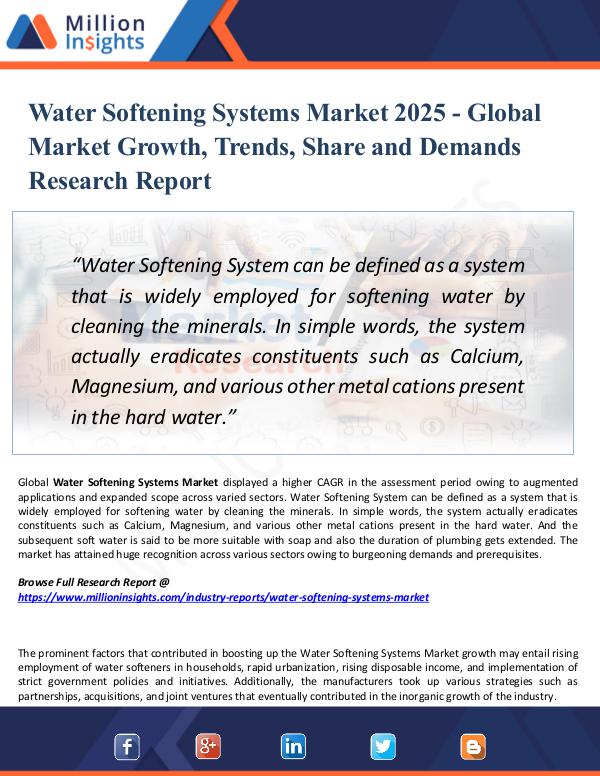Water Softening Systems Market 2025 - Share,Trend