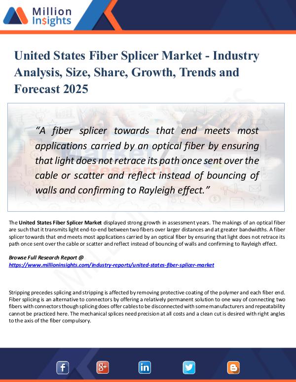 Market Research Analysis United States Fiber Splicer Market Report 2025