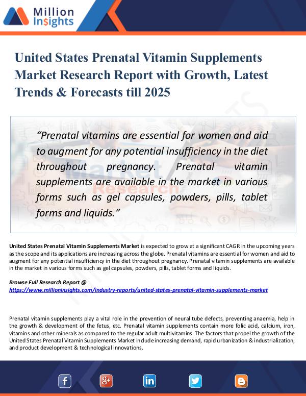 Market Research Analysis United States Prenatal Vitamin Supplements Market
