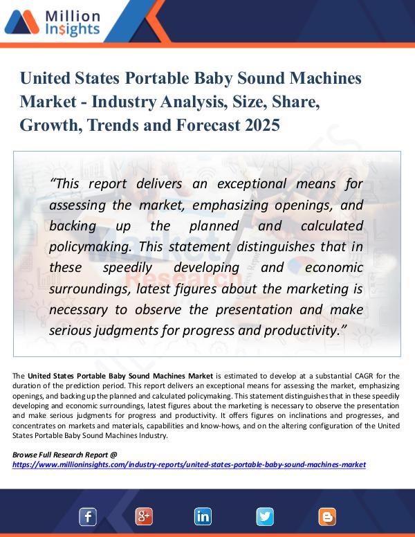 Market Research Analysis United States Portable Baby Sound Machines Market