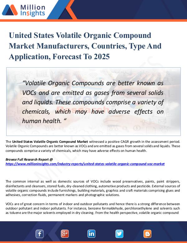 Market Research Analysis United States Volatile Organic Compound Market