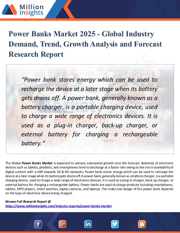 Market Research Analysis Power Banks Market 2025 - Global Industry Demand,
