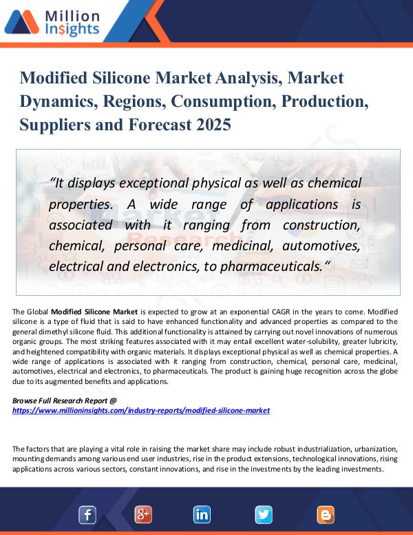 Market Research Analysis Modified Silicone Market Analysis, Market Dynamics