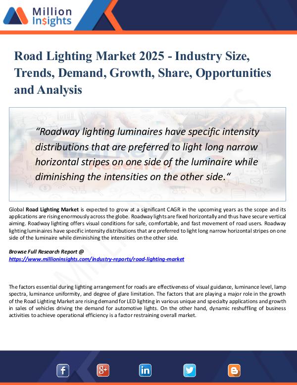 Market Research Analysis Road Lighting Market 2025 - Industry Size, Trends,
