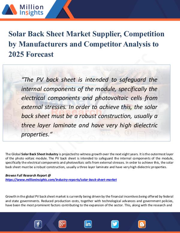 Market Research Analysis Solar Back Sheet Market Supplier, Competition 2025