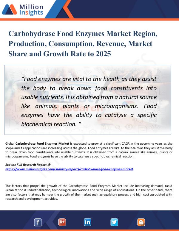 Market Research Analysis Carbohydrase Food Enzymes Market Region, 2025