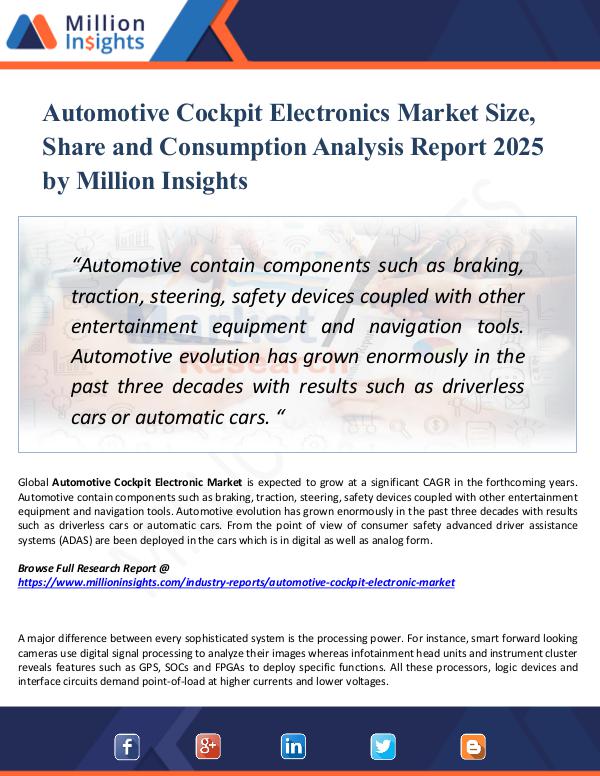 Automotive Cockpit Electronics Market Size, Share