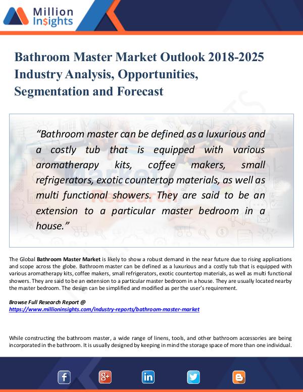 Market Research Analysis Bathroom Master Market Outlook 2018-2025