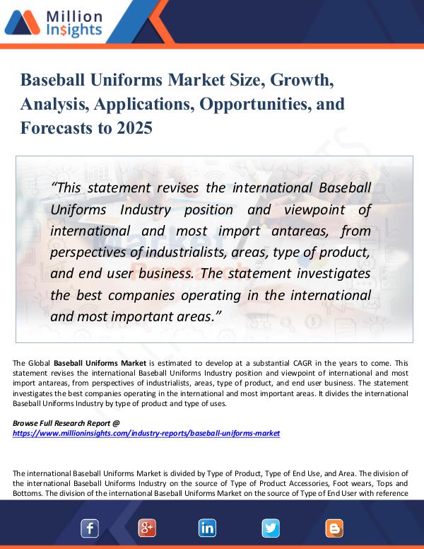 Market Research Analysis Baseball Uniforms Market Size, Growth, Analysis