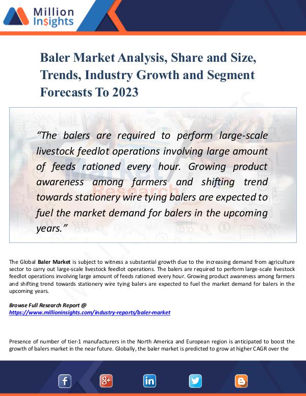 Baler Market Analysis, Share and Size, Trends 2023