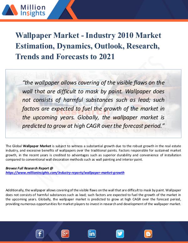 Market Research Analysis Wallpaper Market - Industry 2010 Market Estimation