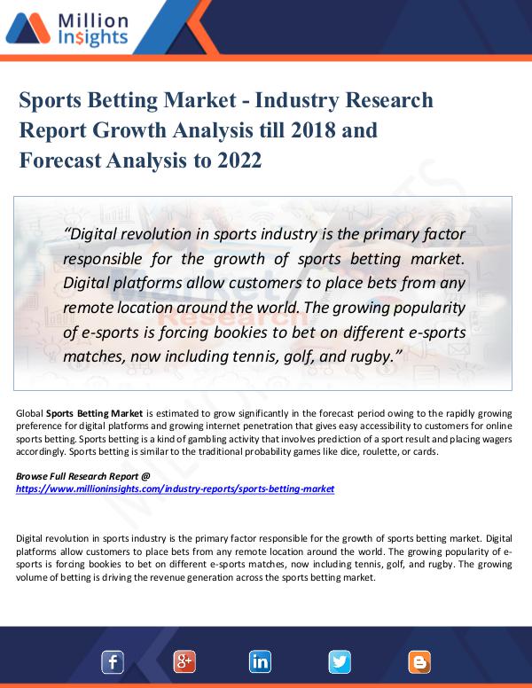 Sports Betting Market - Industry Research Report