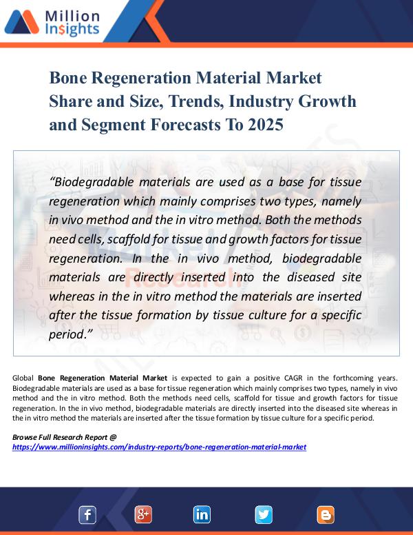 Market Research Analysis Bone Regeneration Material Market Share and Size,