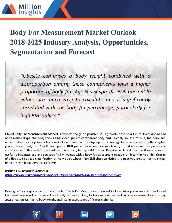Market Research Analysis Body Fat Measurement Market Outlook 2018-2025