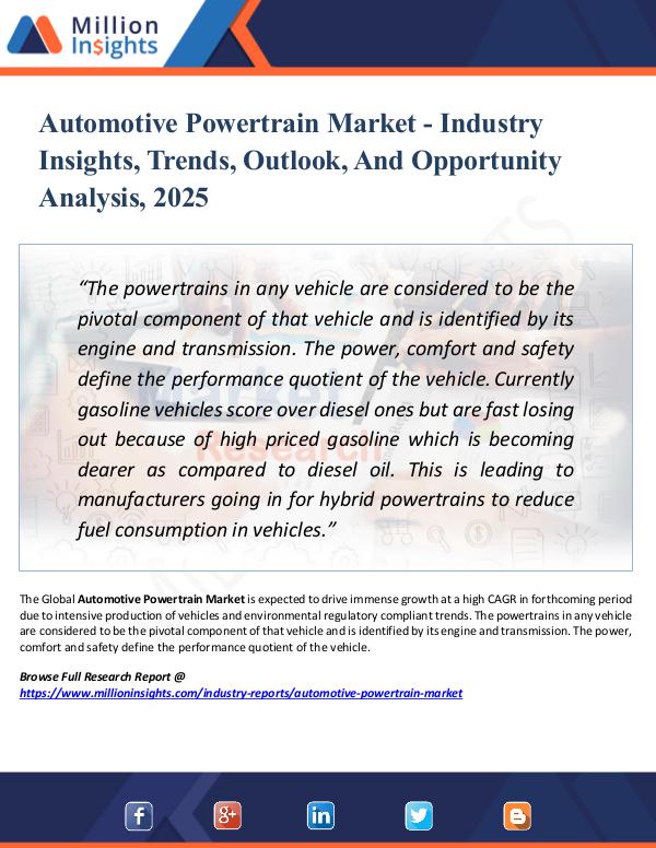 Market Research Analysis Automotive Powertrain Market - Industry Insights