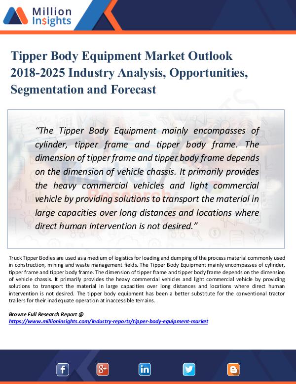 Tipper Body Equipment Market Outlook 2018-2025