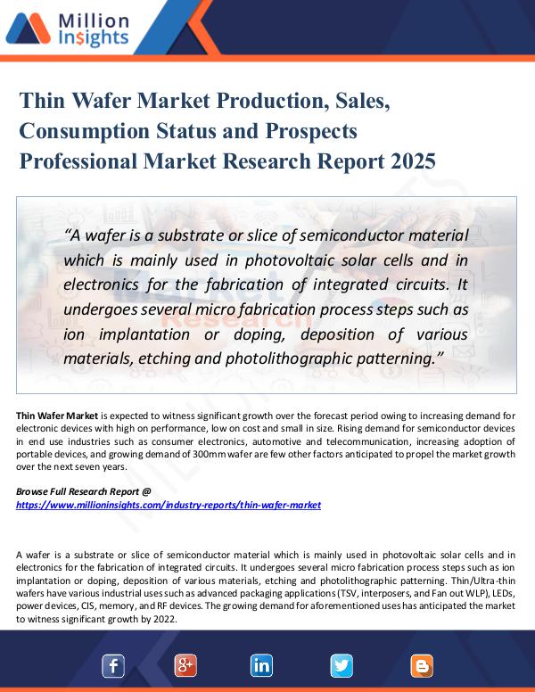 Market Research Analysis Thin Wafer Market Production, Sales, Consumption
