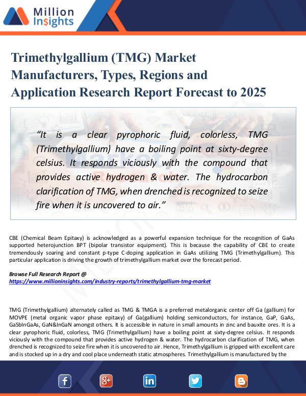 Market Research Analysis Trimethylgallium (TMG) Market Manufacturers, Types