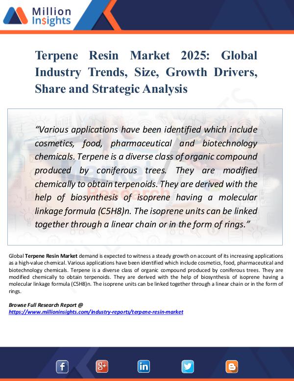 Market Research Analysis Terpene Resin Market 2025  -Global Industry Trends