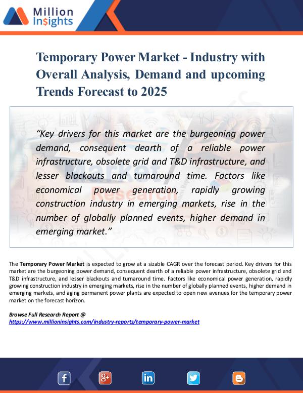 Temporary Power Market - Industry 2025