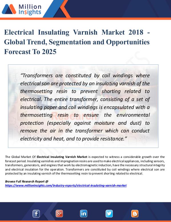 Market Research Analysis Electrical Insulating Varnish Market 2025
