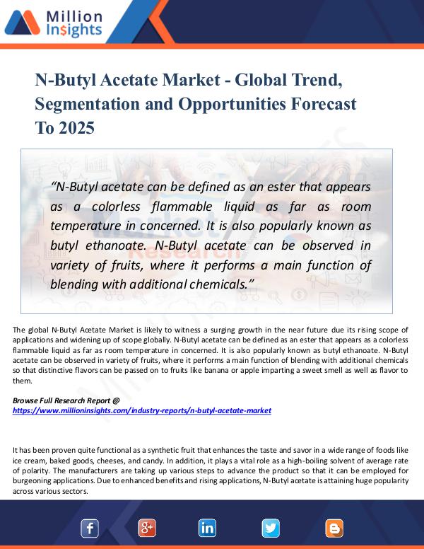 N-Butyl Acetate Market - Global Trend, Share