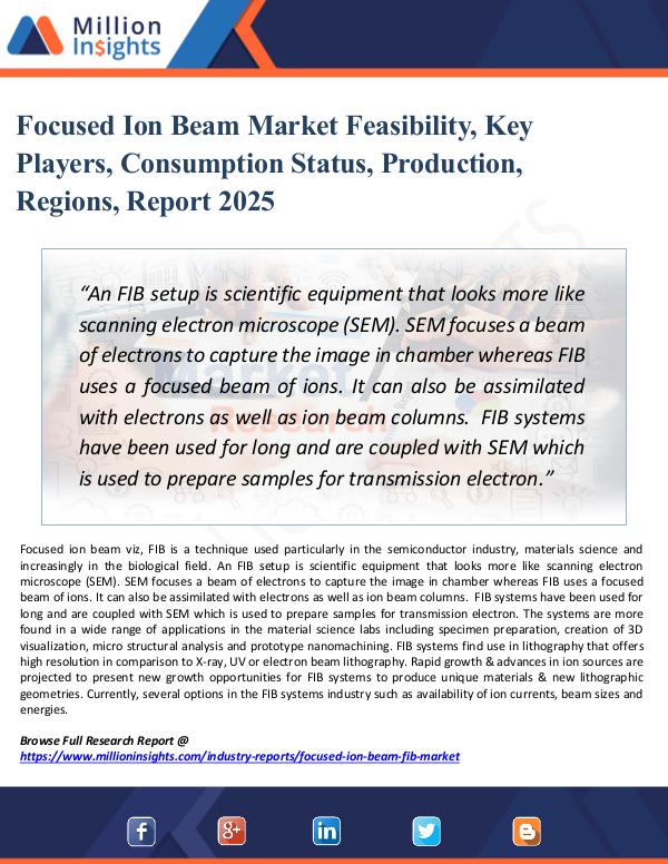 Focused Ion Beam Market Feasibility, Key Players,