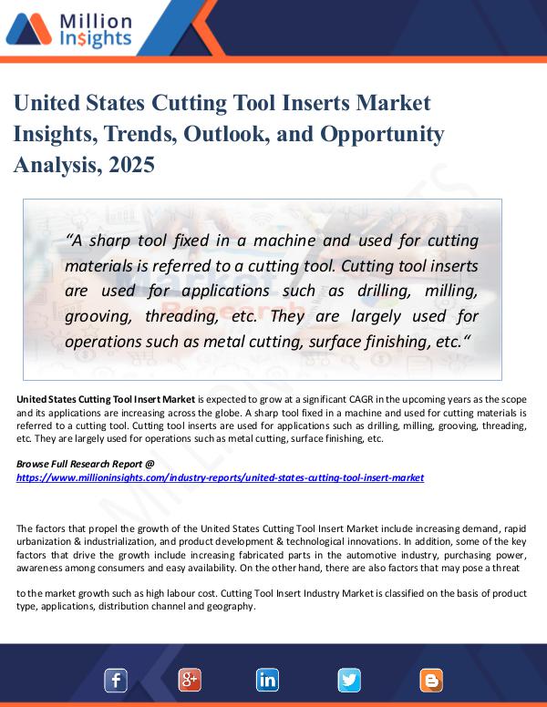 Market Research Analysis United States Cutting Tool Inserts Market Insights