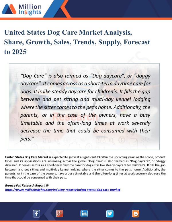 Market New Research United States Dog Care Market Analysis, Share 2025