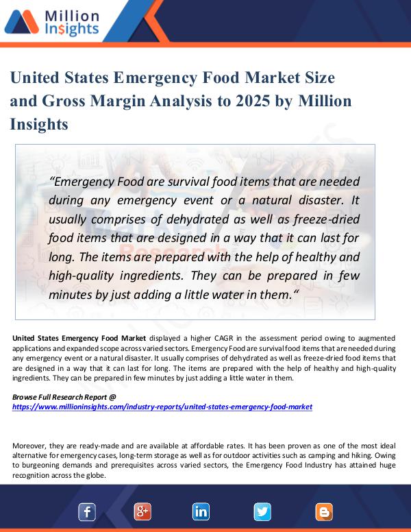 Market New Research United States Emergency Food Market Size 2025