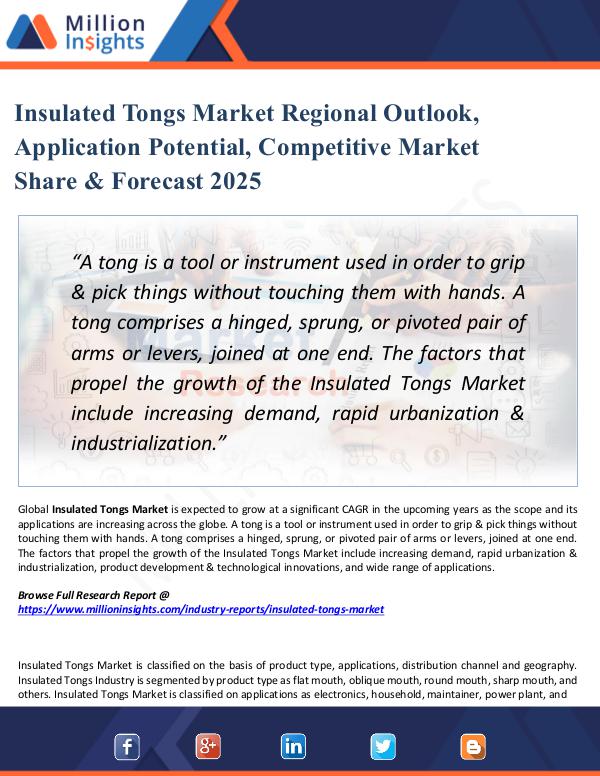 Market New Research Insulated Tongs Market Regional Outlook, Growth