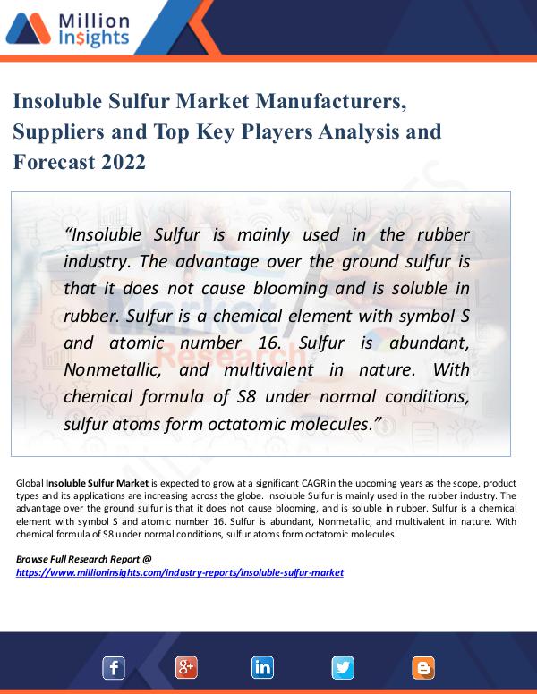 Insoluble Sulfur Market Manufacturers, Suppliers
