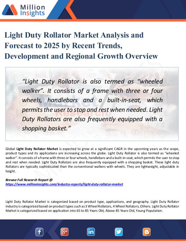 Light Duty Rollator Market Analysis and Forecast