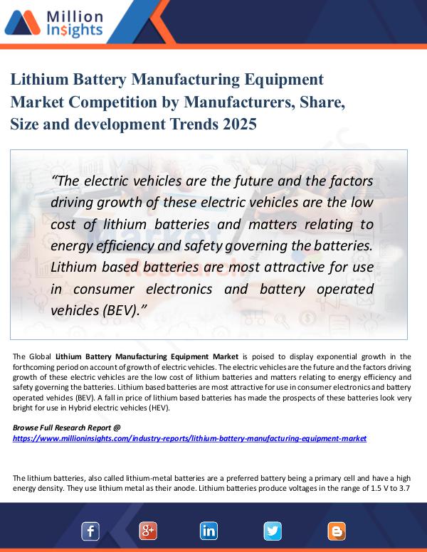 Lithium Battery Manufacturing Equipment Market