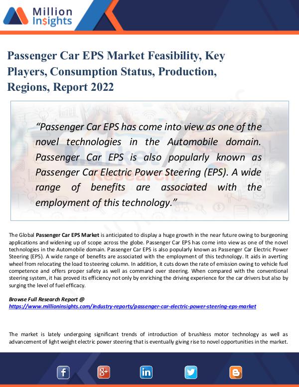 Passenger Car EPS Market Feasibility, Key Players