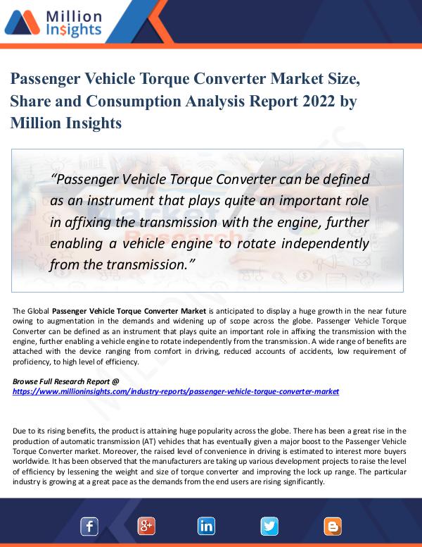 Market Share's Passenger Vehicle Torque Converter Market Size