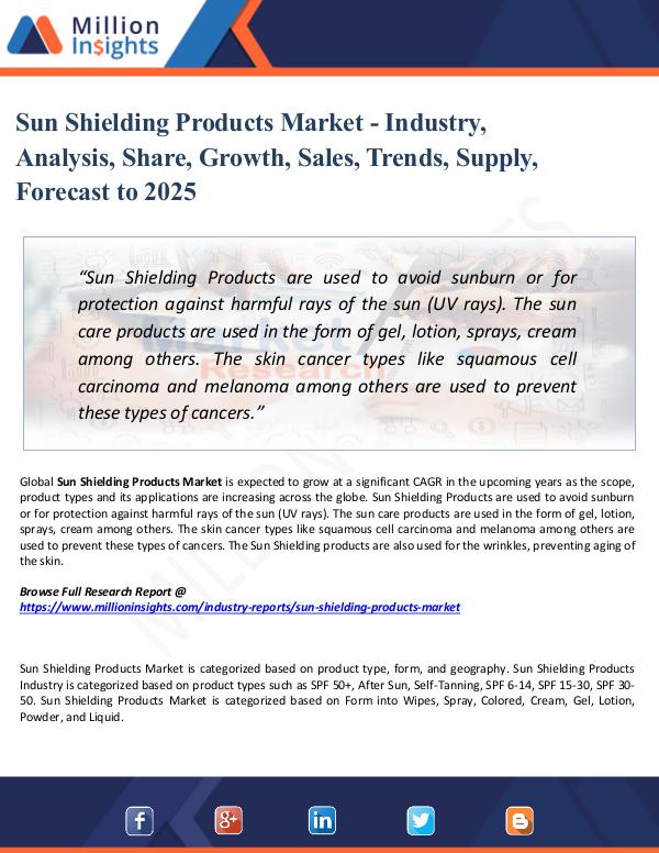 Sun Shielding Products Market - Industry, Analysis