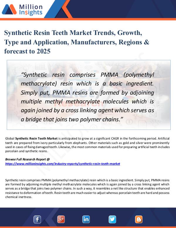 Synthetic Resin Teeth Market Trends, Growth, Type